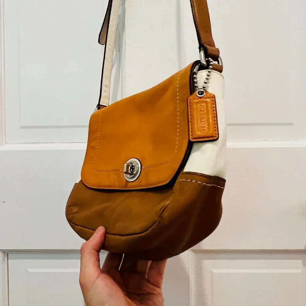 Vintage Y2K 2000 Hobo Coach color block crossbody shoulder bag purse - Picture 9 of 16